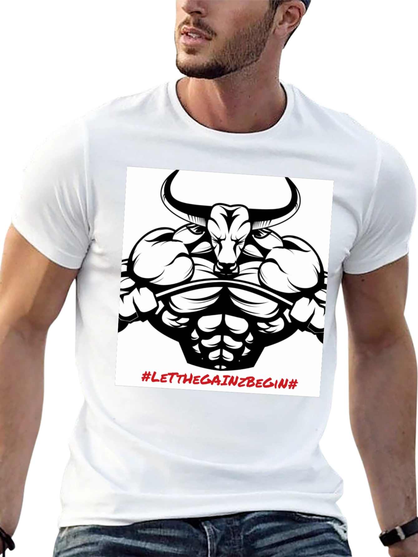 Black Graphic Tee: Bull Gains