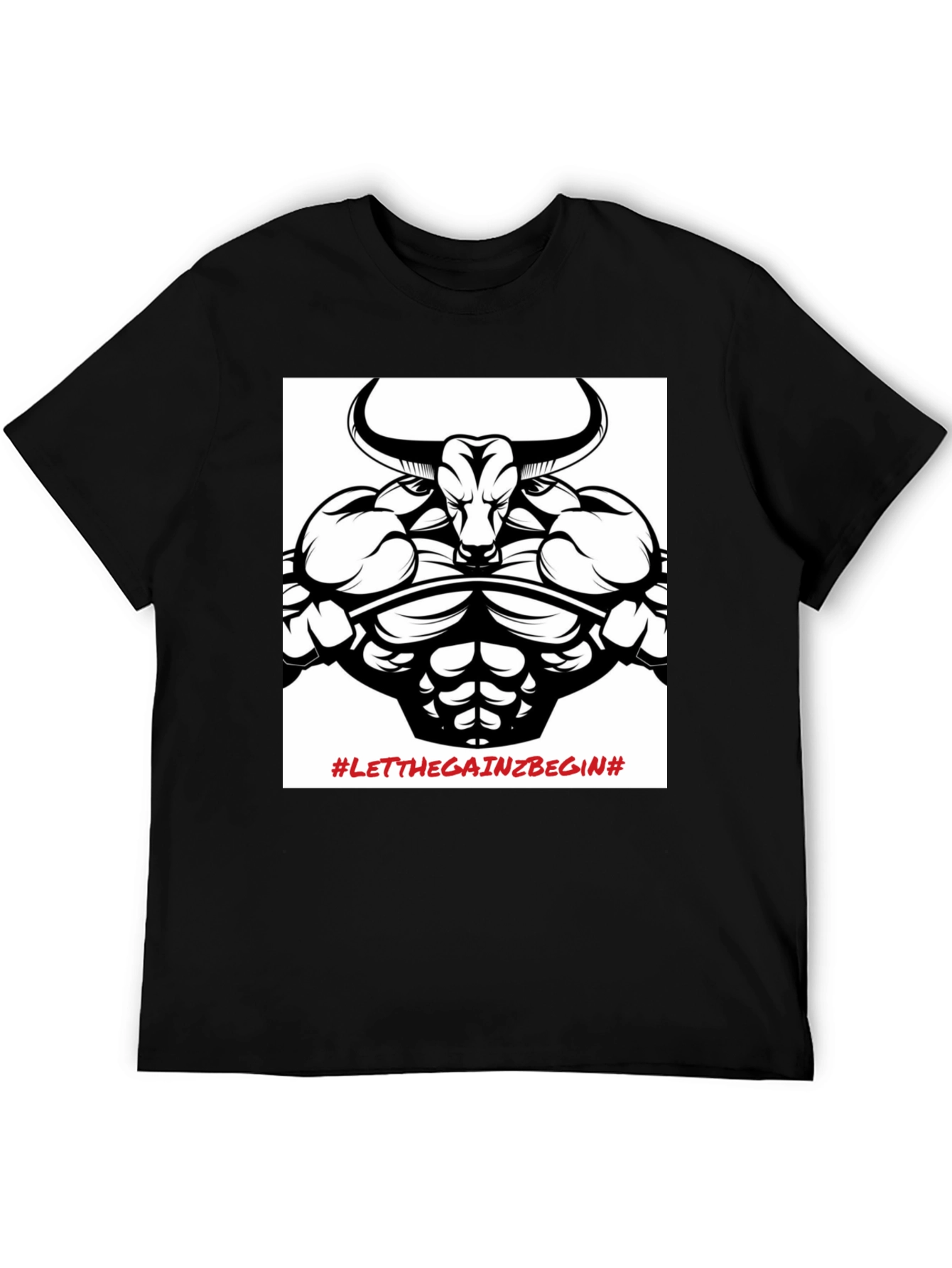 Black Graphic Tee: Bull Gains