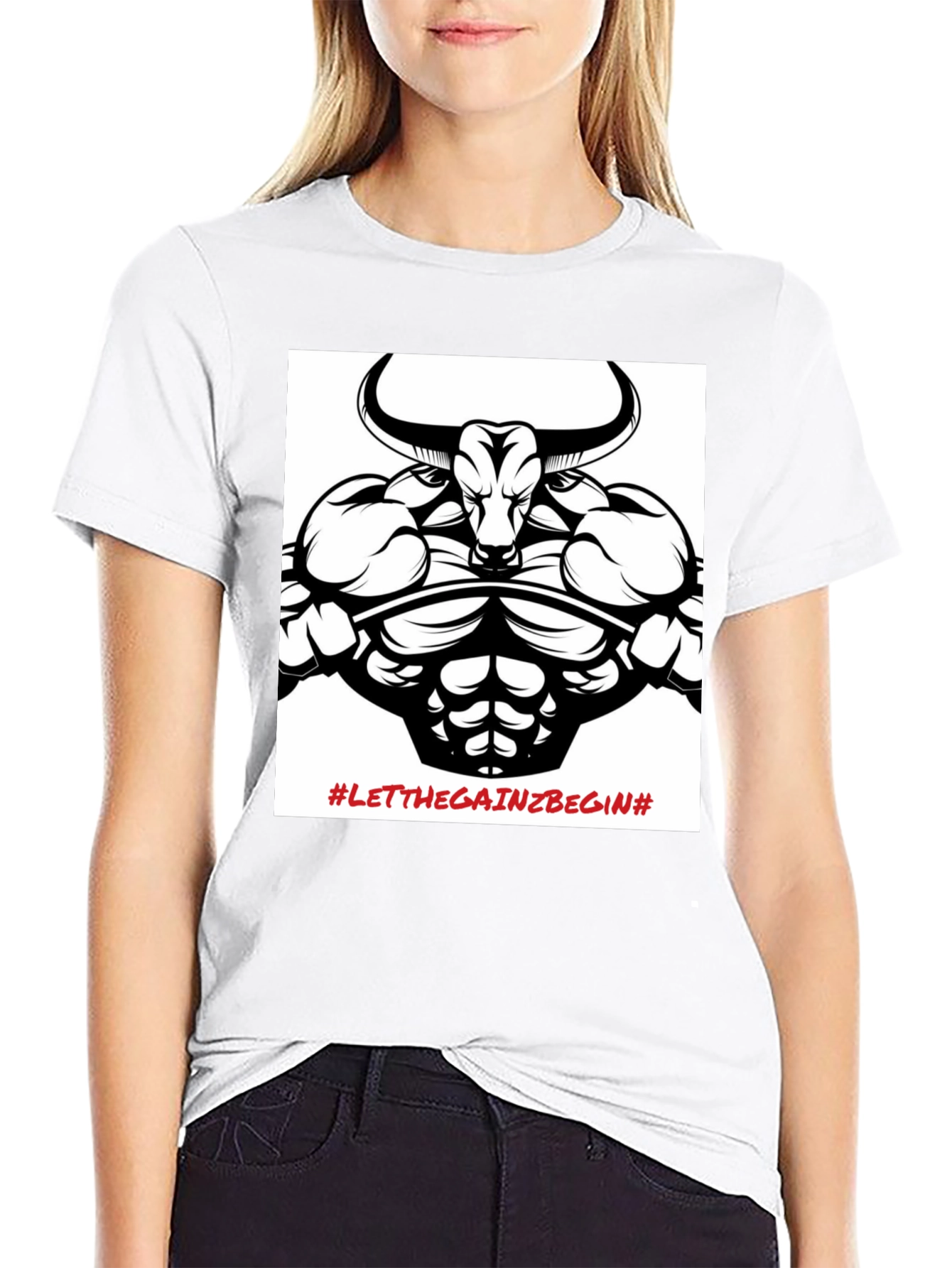 Black Graphic Tee: Bull Gains