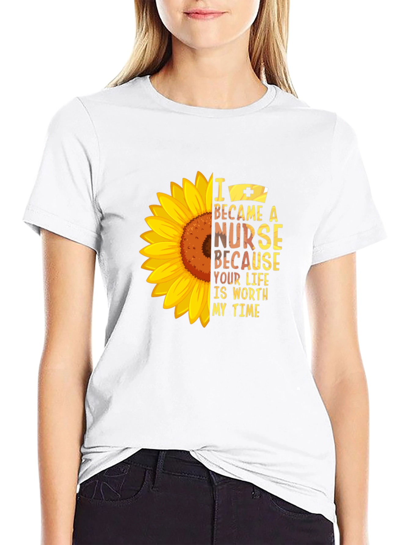 Sunflower Nurse Graphic T-Shirt - Worth My Time