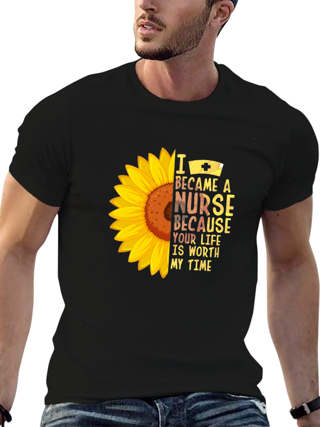 Sunflower Nurse Graphic T-Shirt - Worth My Time