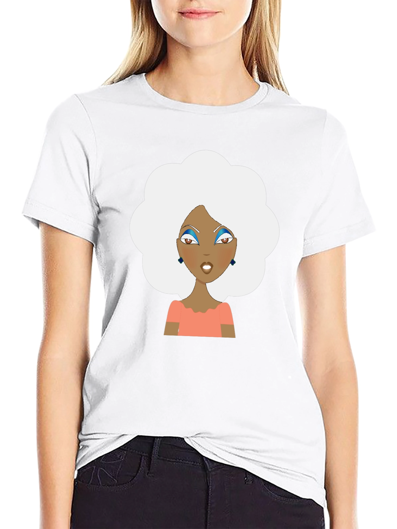 Retro Afro Woman Graphic T-Shirt