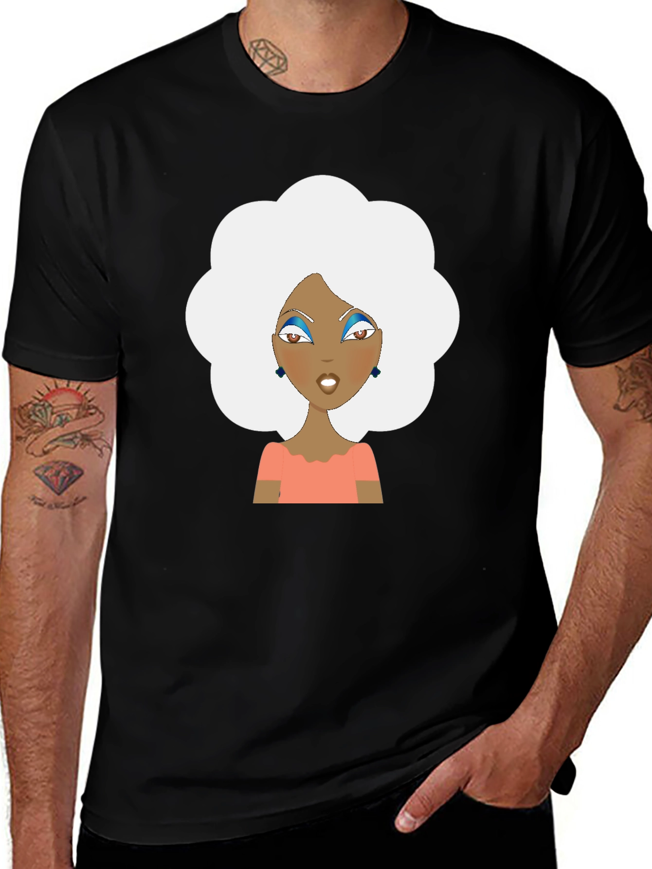 Retro Afro Woman Graphic T-Shirt