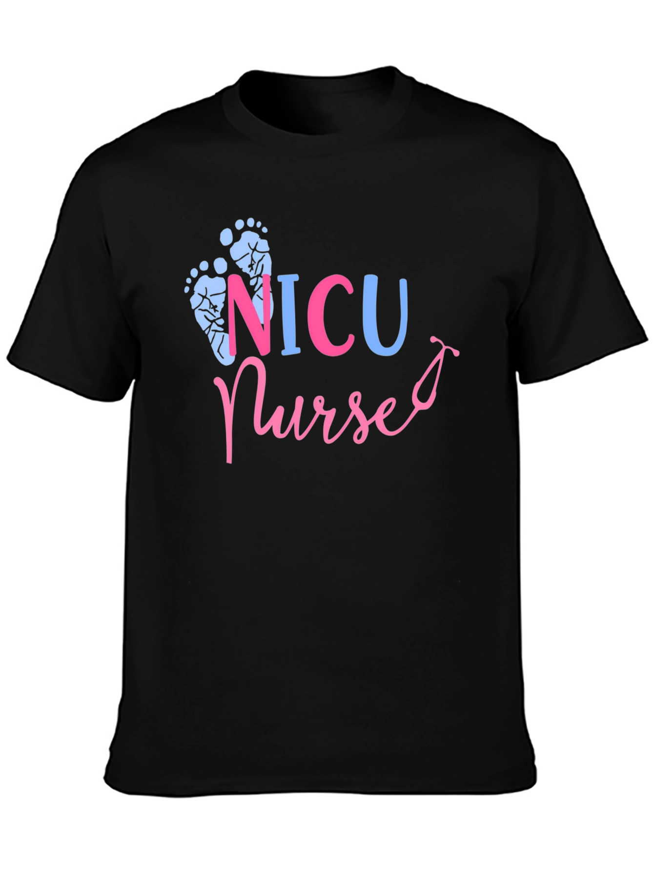 NICU Nurse Graphic Tee - Unisex Black T-Shirt