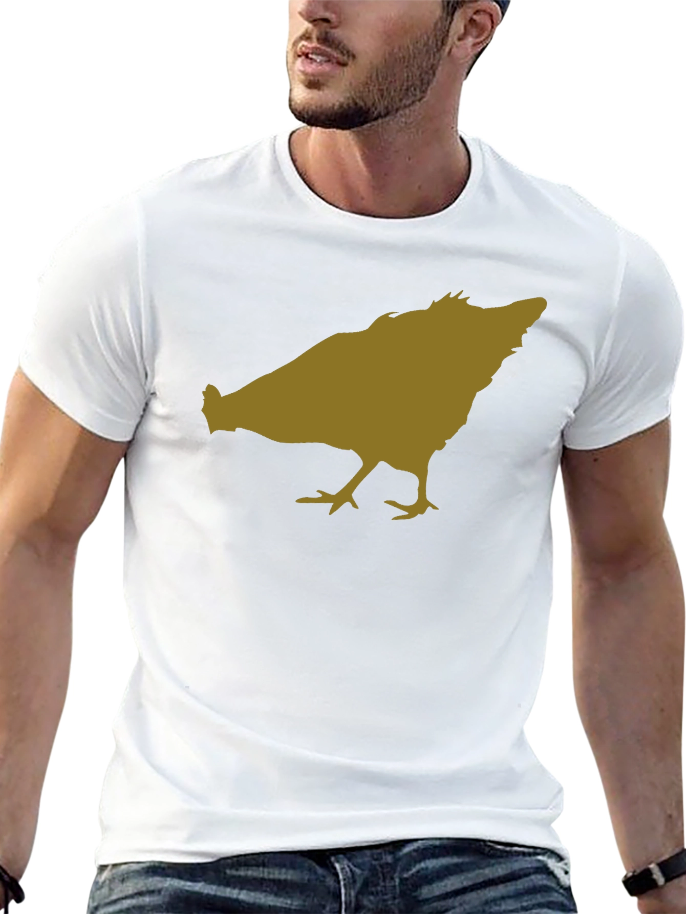 Chicken Silhouette Black T-Shirt