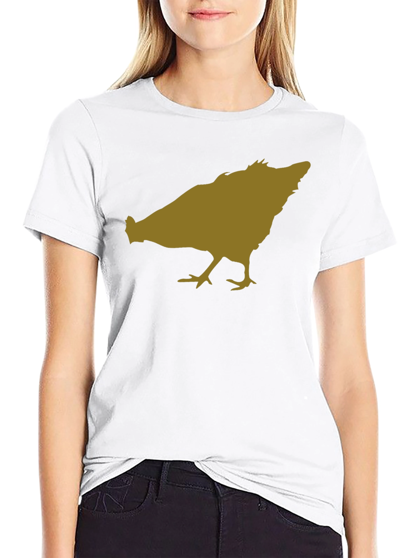 Chicken Silhouette Black T-Shirt