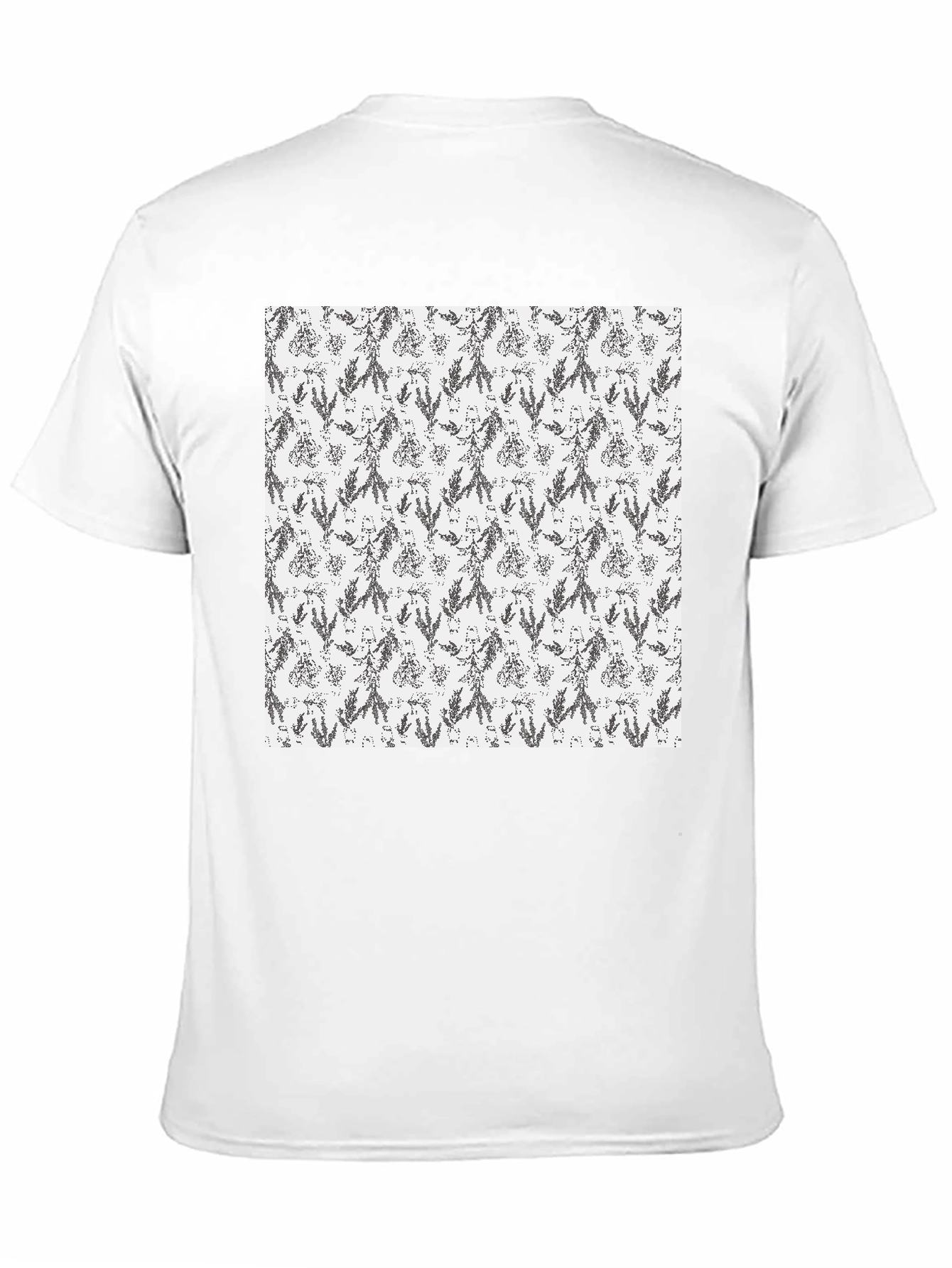 Mens Black Tee with Floral Print Design