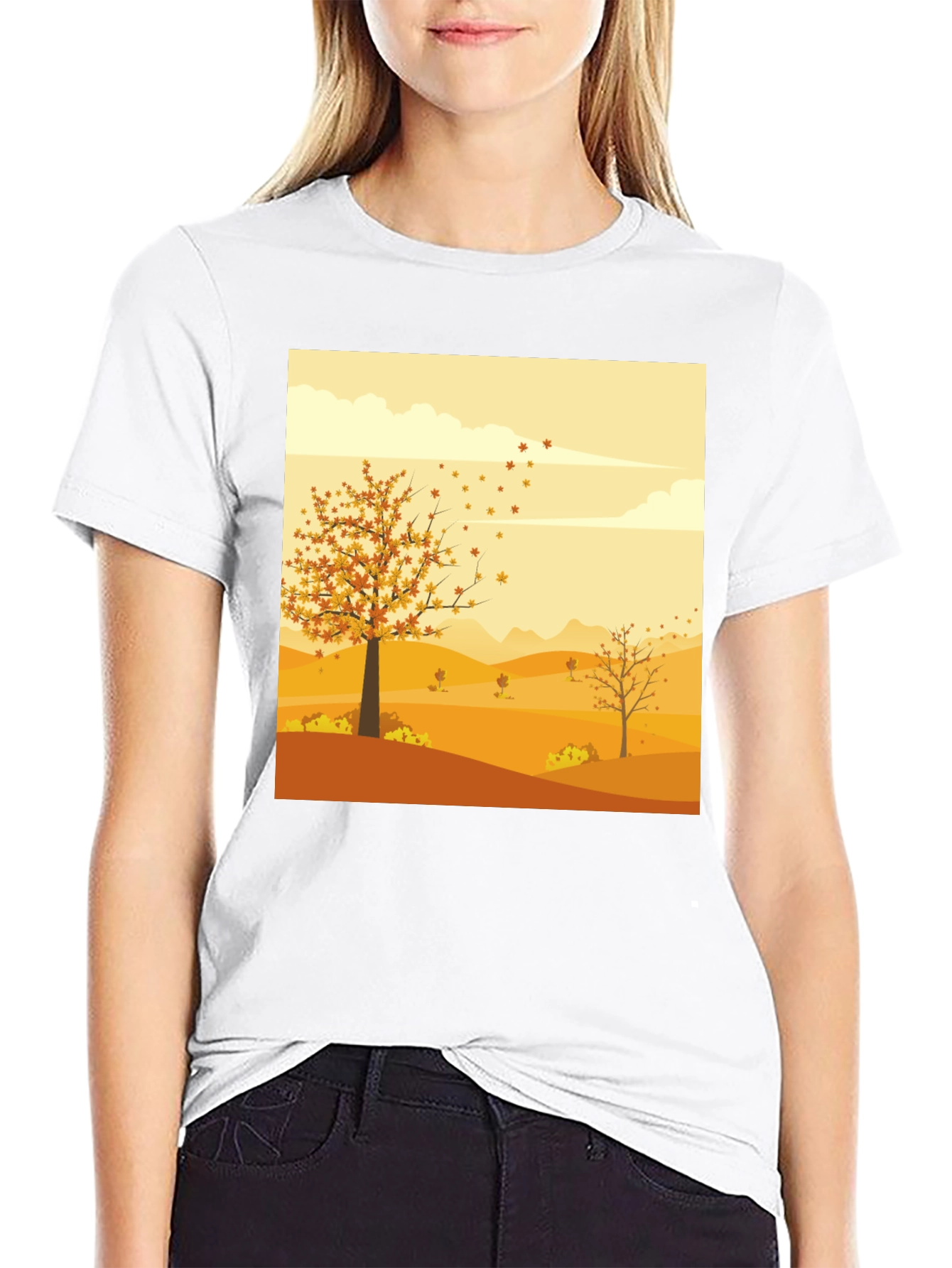 Autumn Landscape Graphic Tee - Nature Inspired Apparel