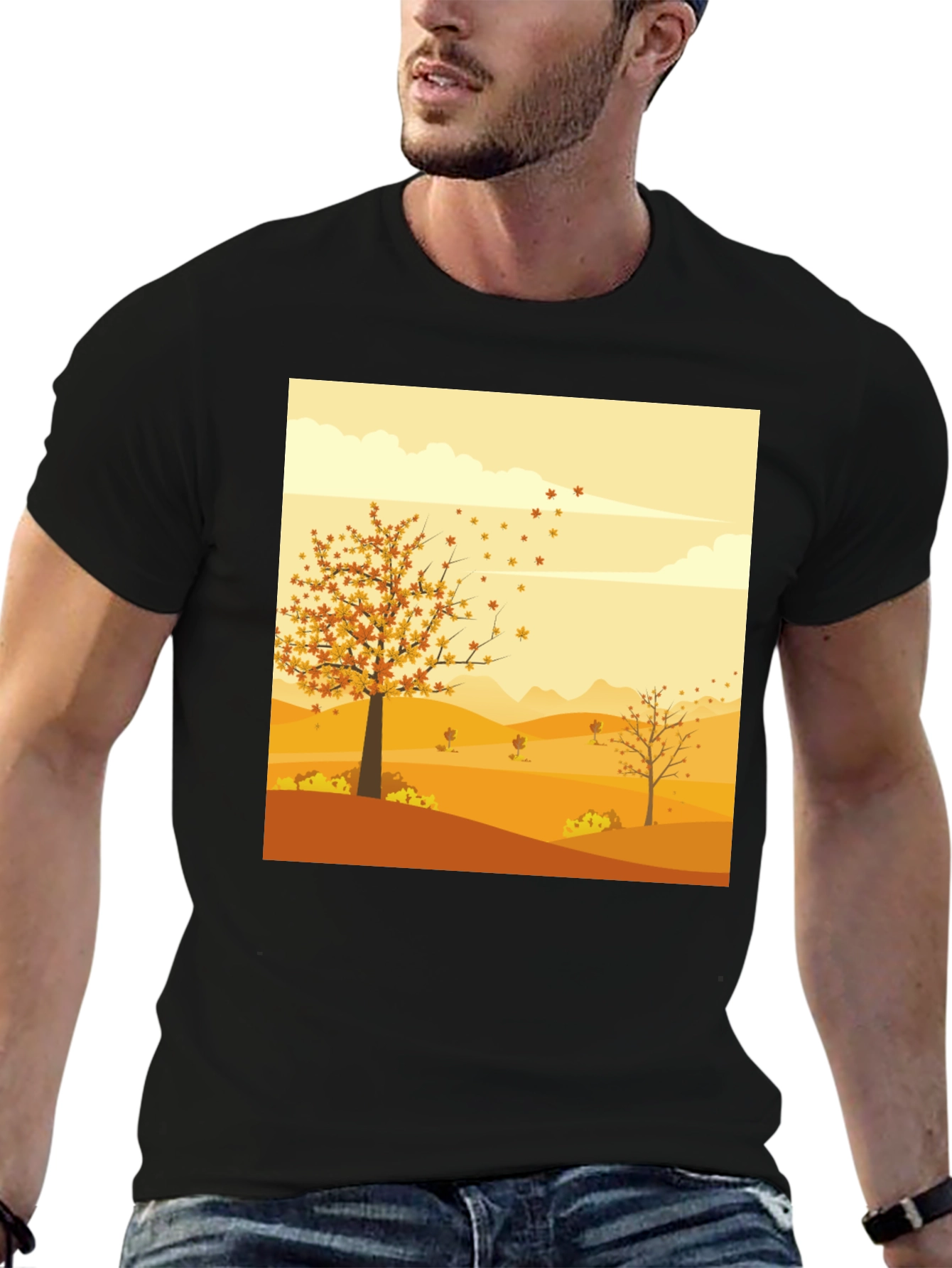Autumn Landscape Graphic Tee - Nature Inspired Apparel