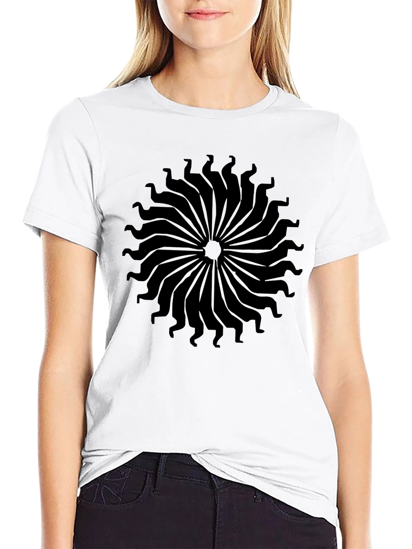 Black Sunburst Graphic Tee - Modern Casual Style