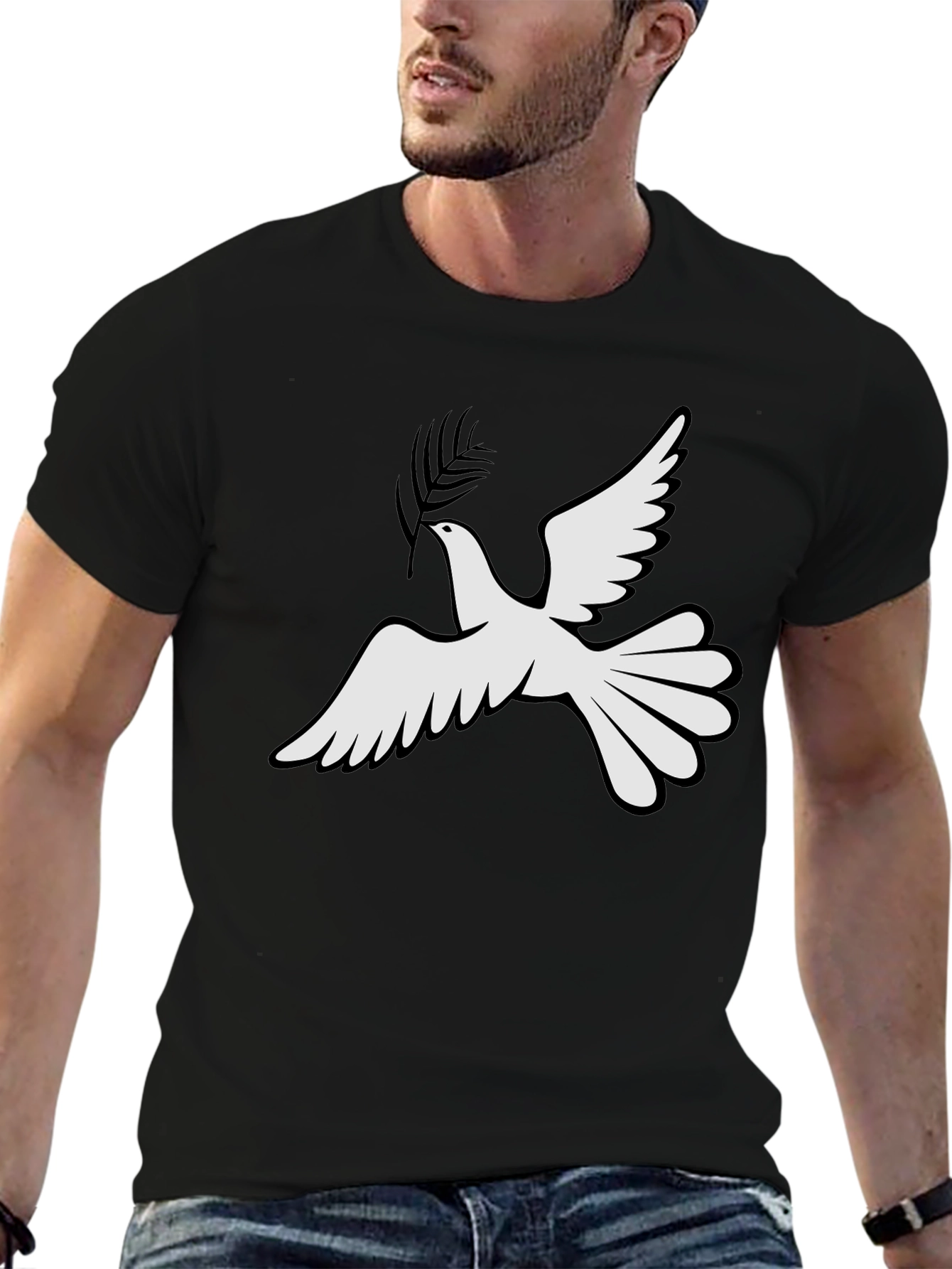 Peace Dove Graphic Tee - Stylish Black T-Shirt