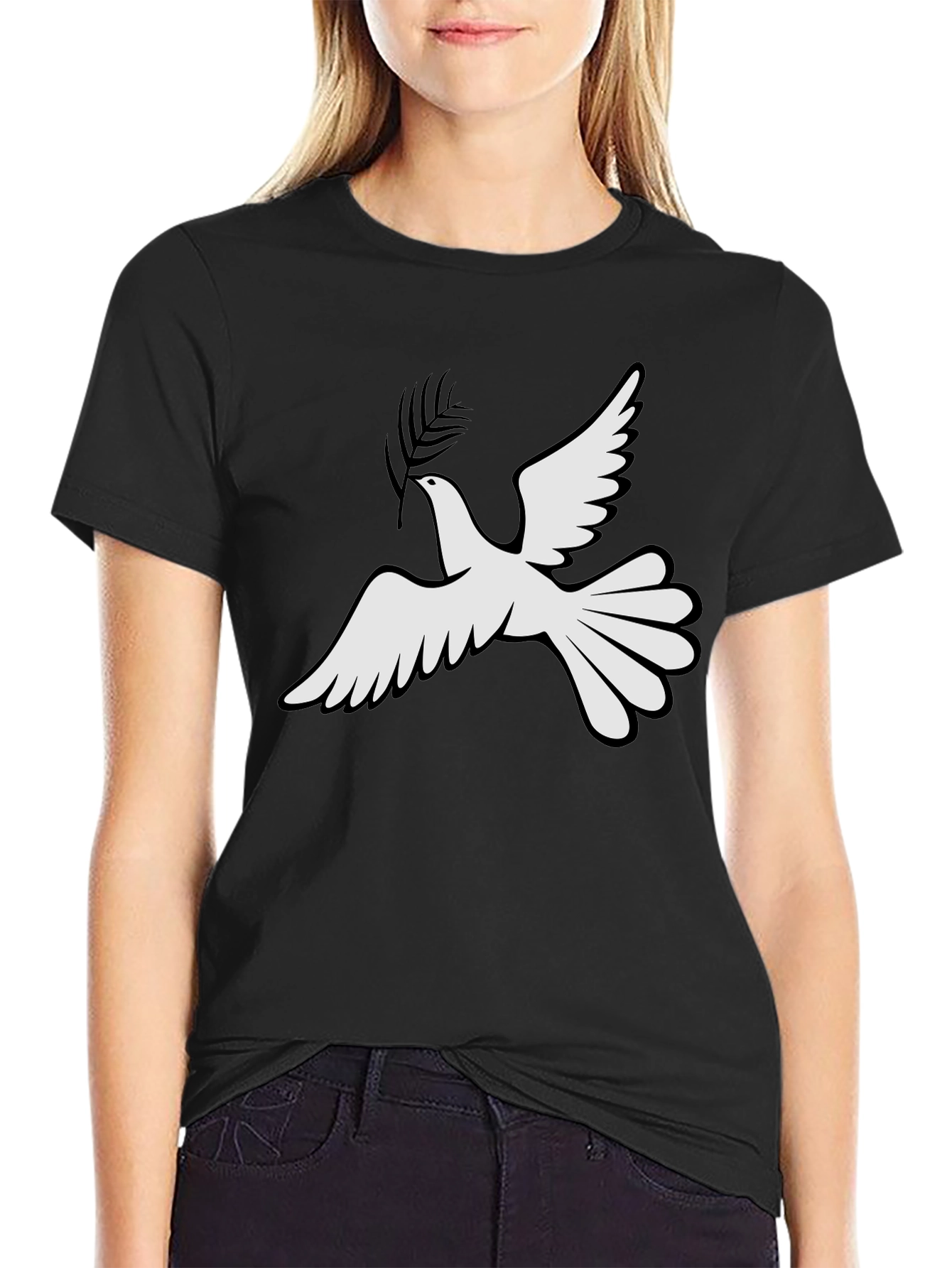 Peace Dove Graphic Tee - Stylish Black T-Shirt