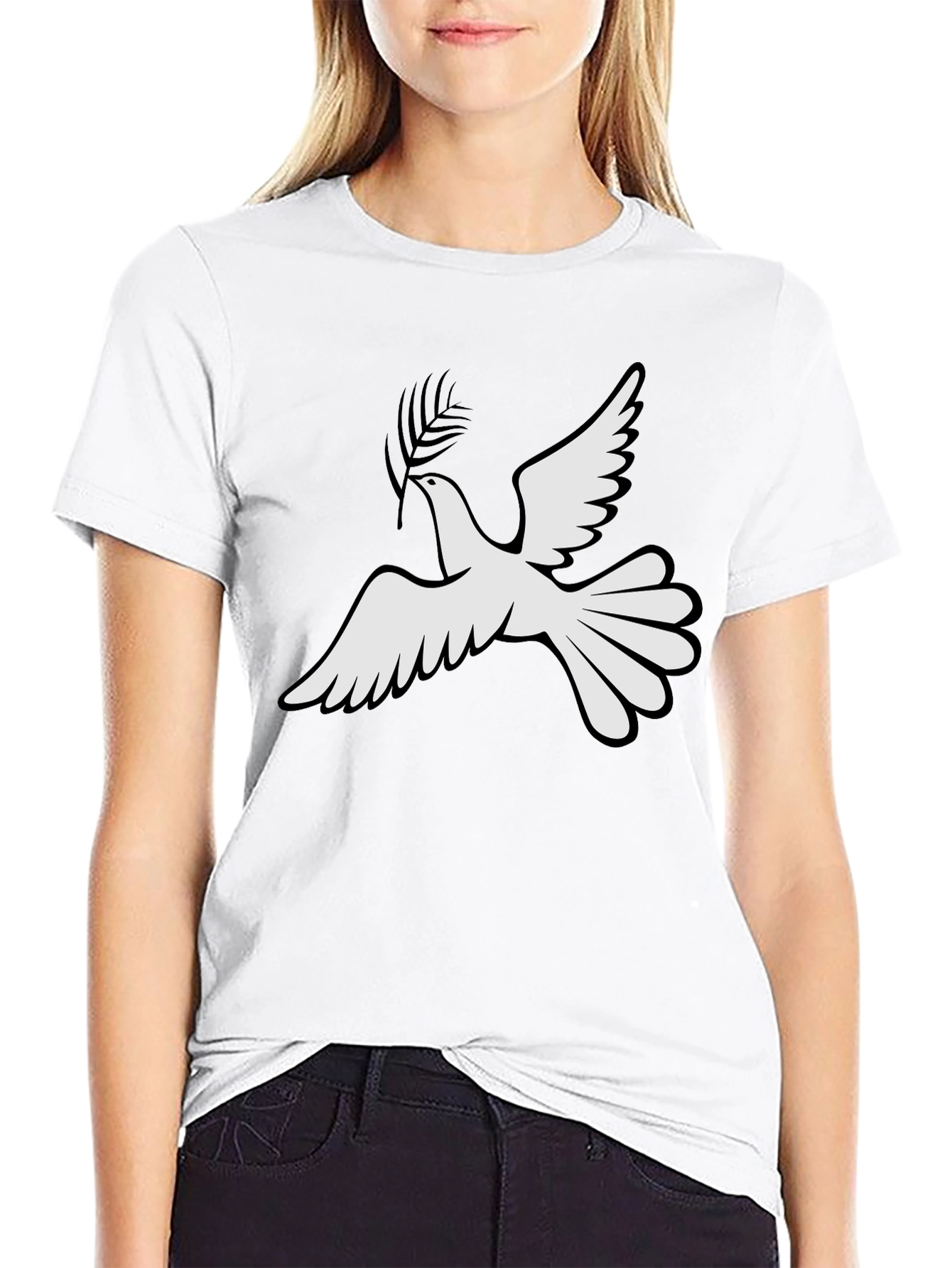 Peace Dove Graphic Tee - Stylish Black T-Shirt