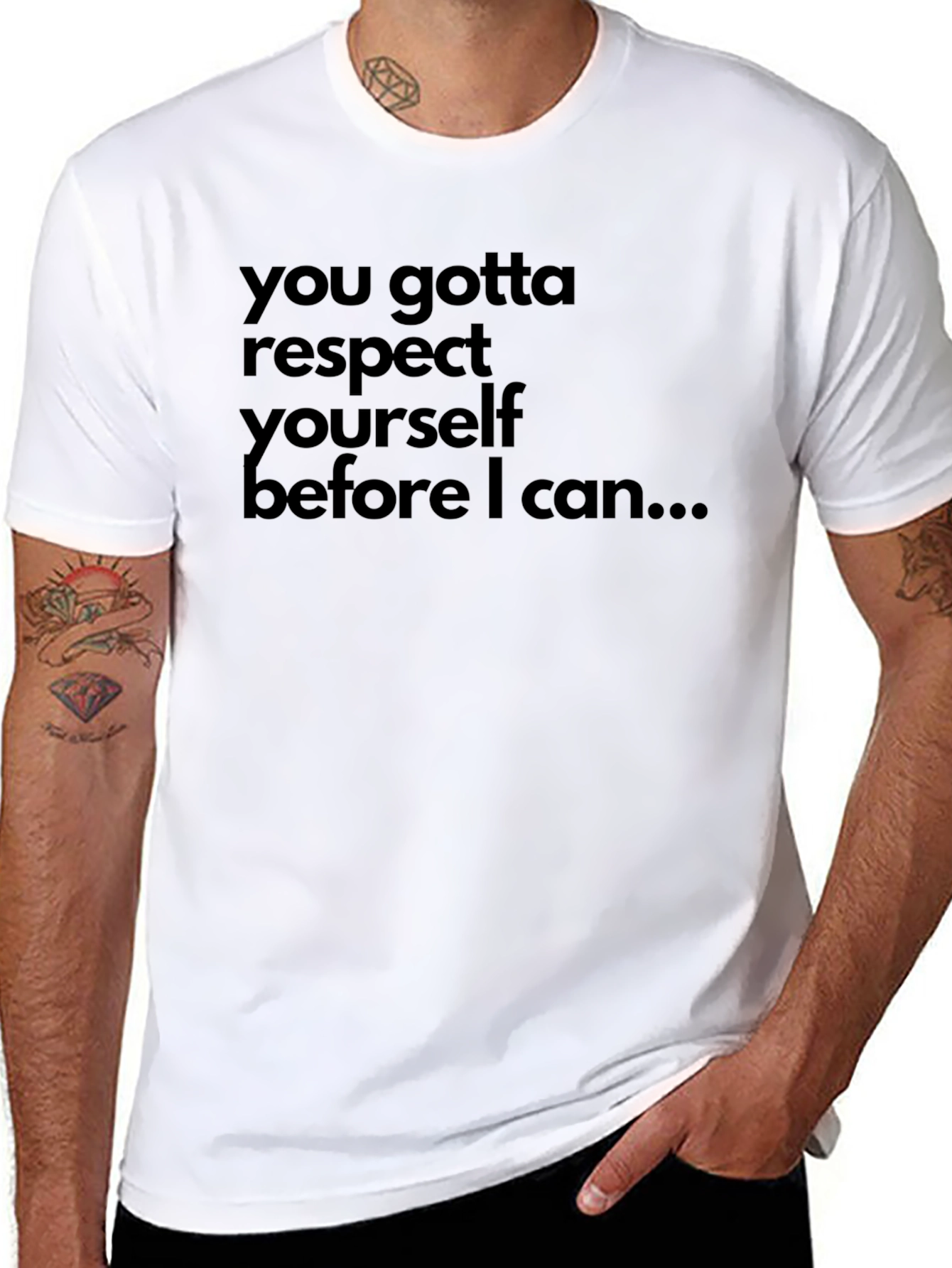 Respect Yourself Graphic Tee - Black Cotton T-Shirt