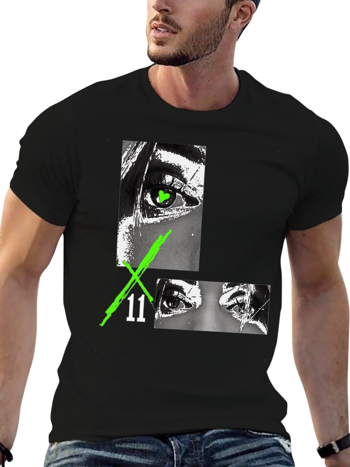 Edgy Eye Graphic Black T-Shirt