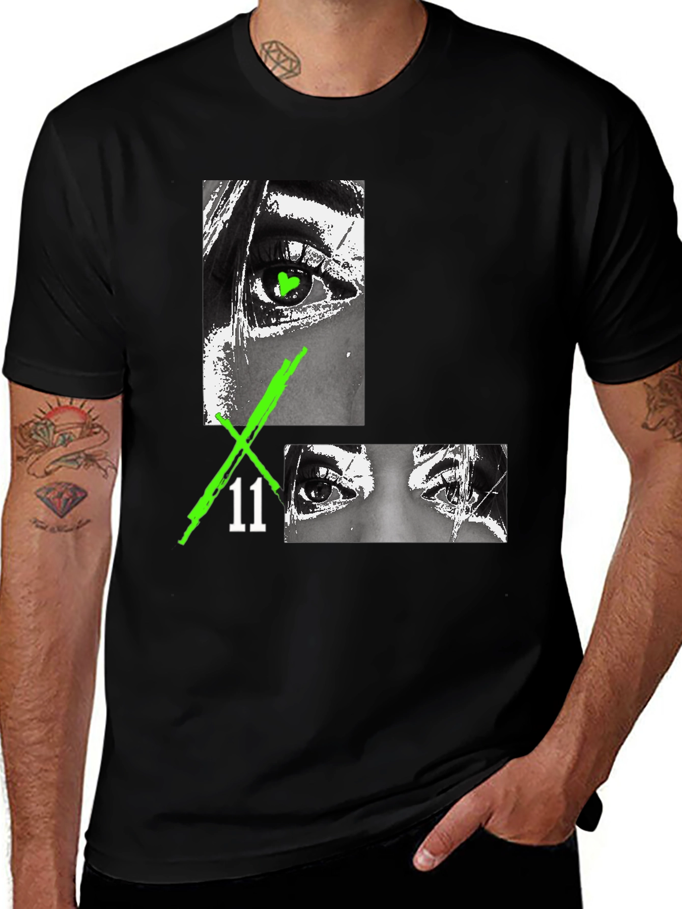Edgy Eye Graphic Black T-Shirt