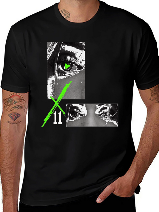 Edgy Eye Graphic Black T-Shirt