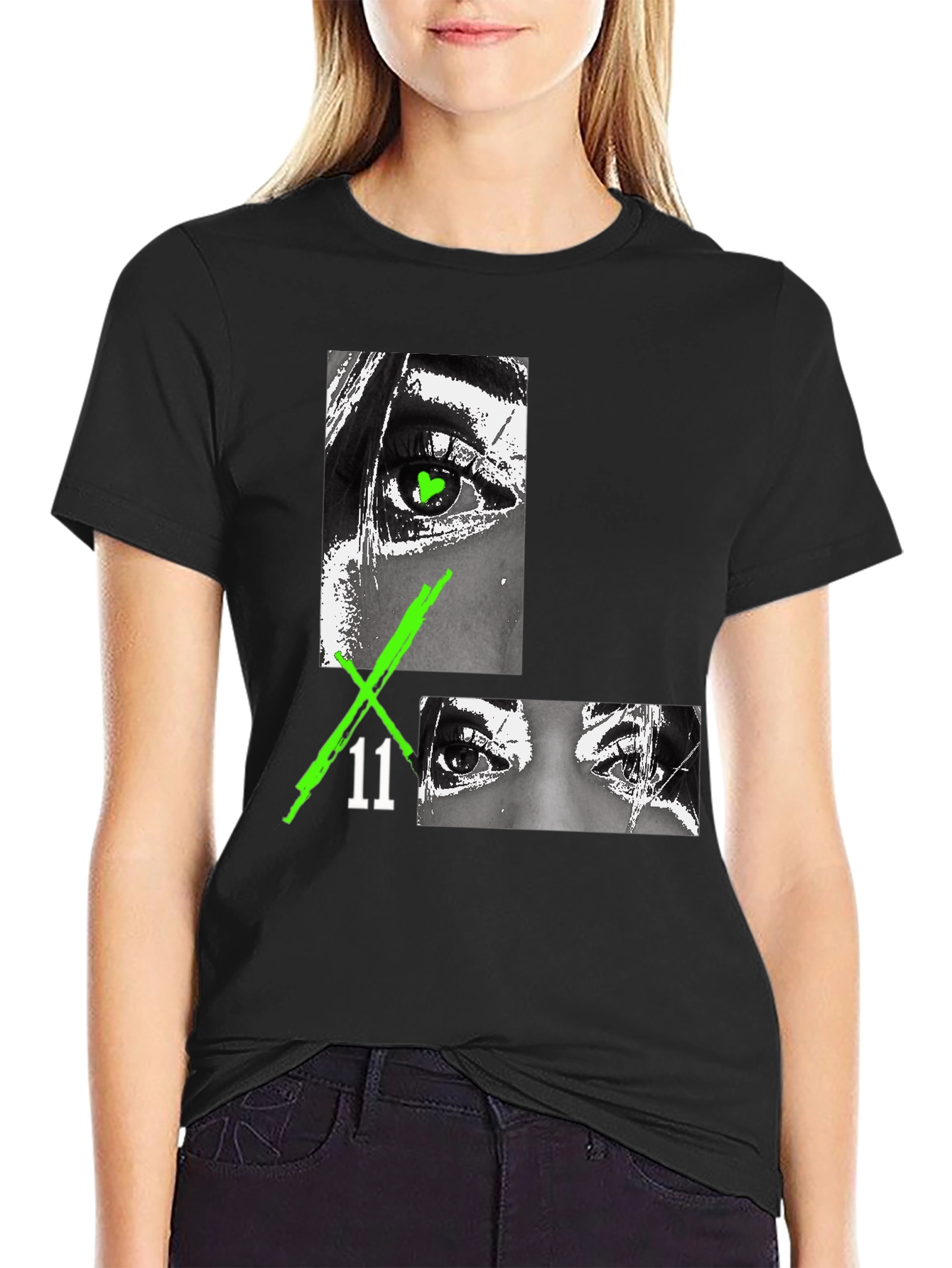 Edgy Eye Graphic Black T-Shirt