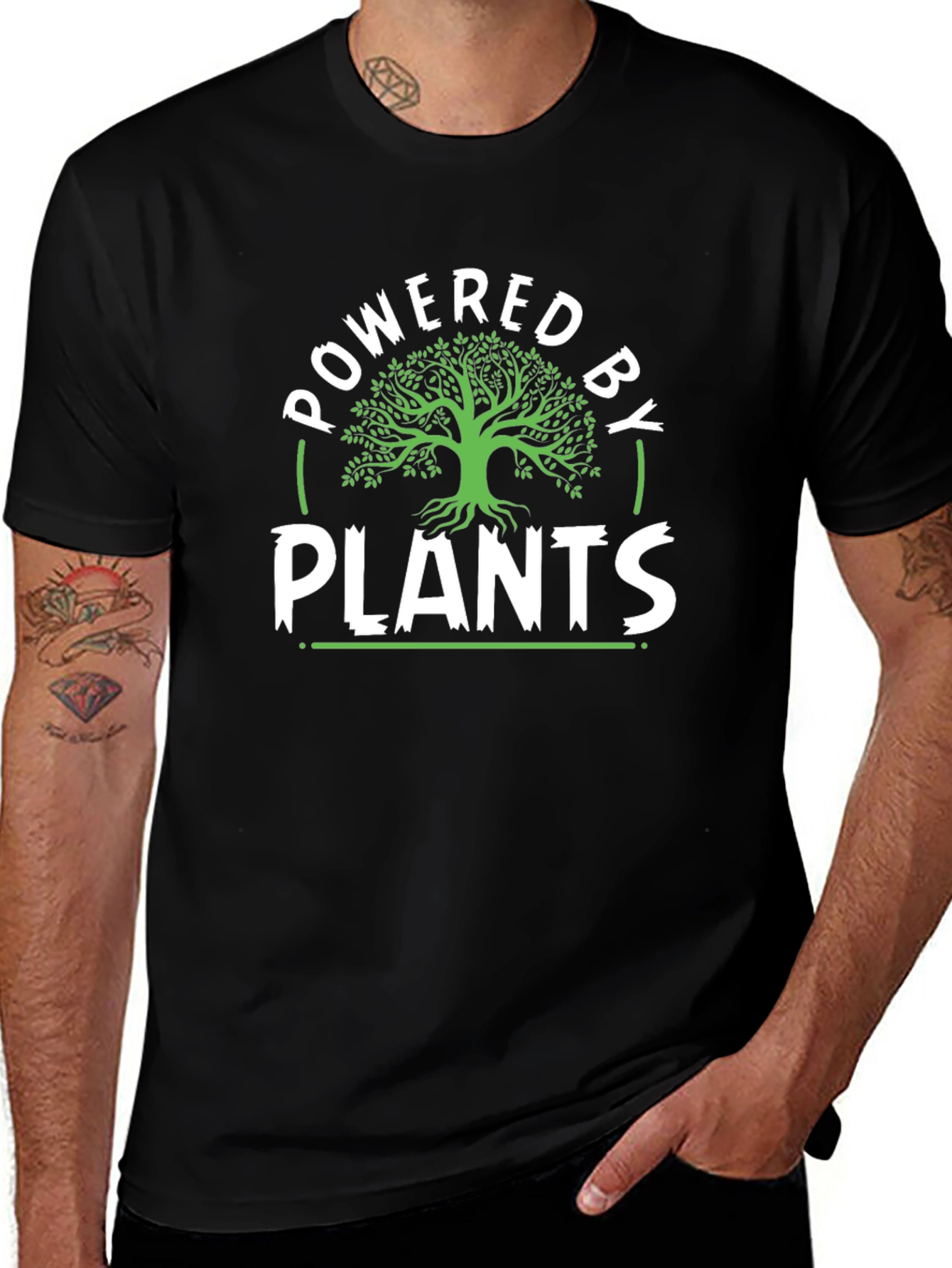 Powered By Plants T-Shirt - Vegan Lifestyle Tee