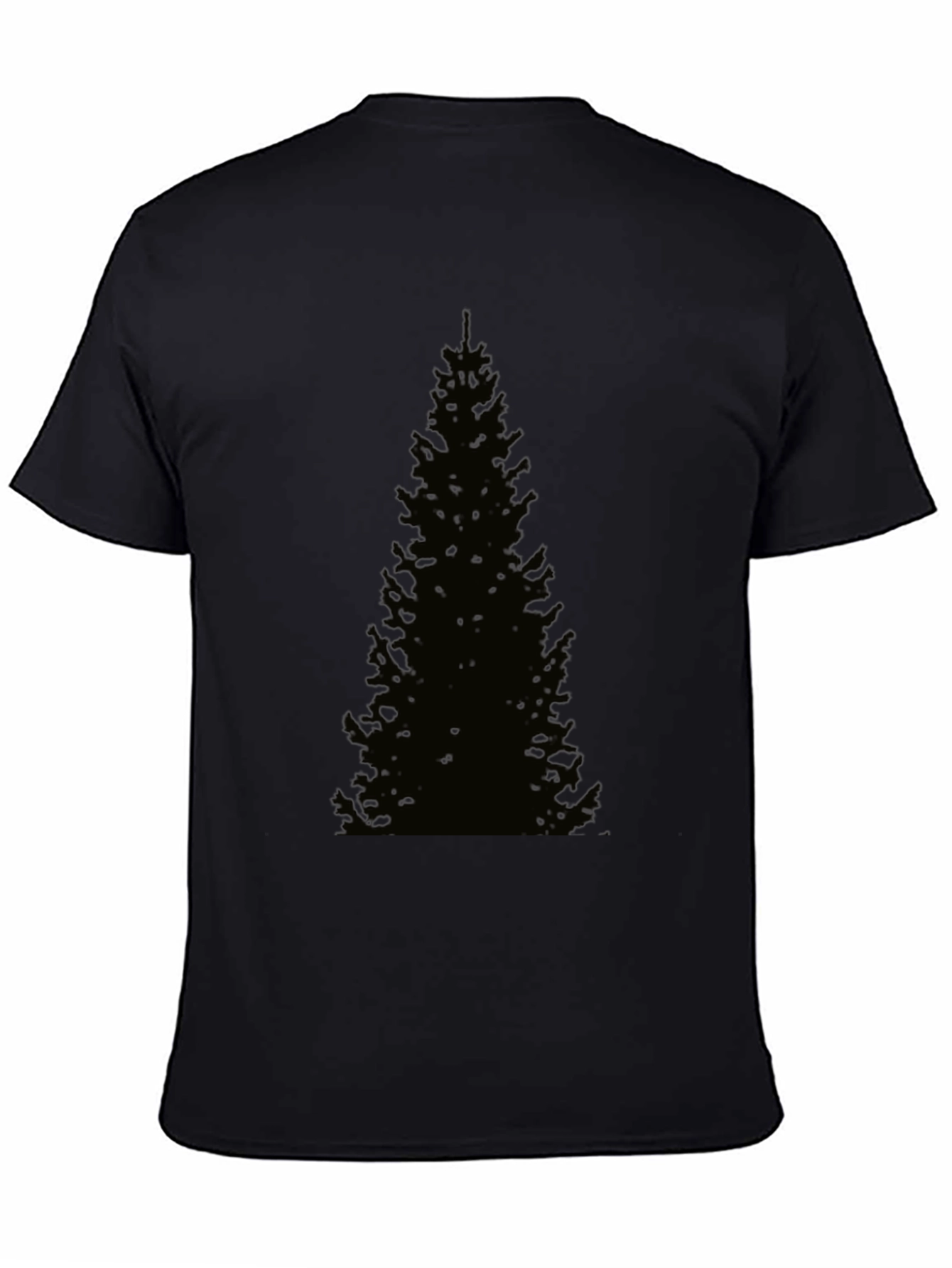 Mens Black Christmas Tree Graphic T-Shirt