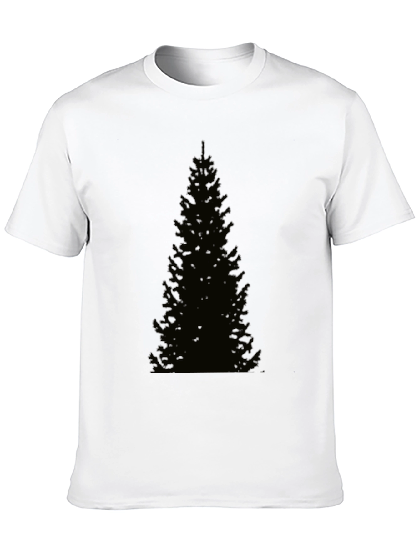 Mens Black Christmas Tree Graphic T-Shirt