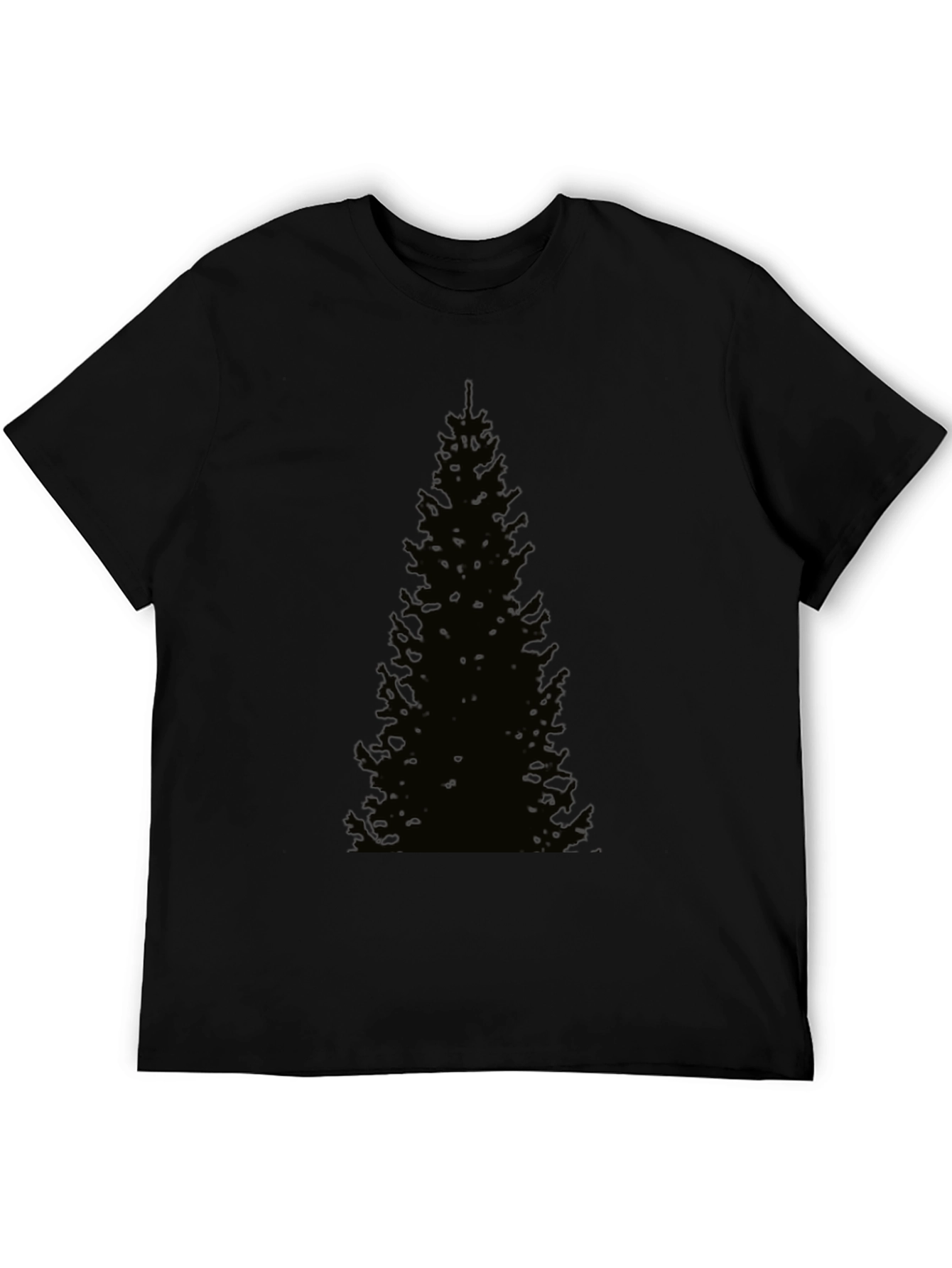 Mens Black Christmas Tree Graphic T-Shirt