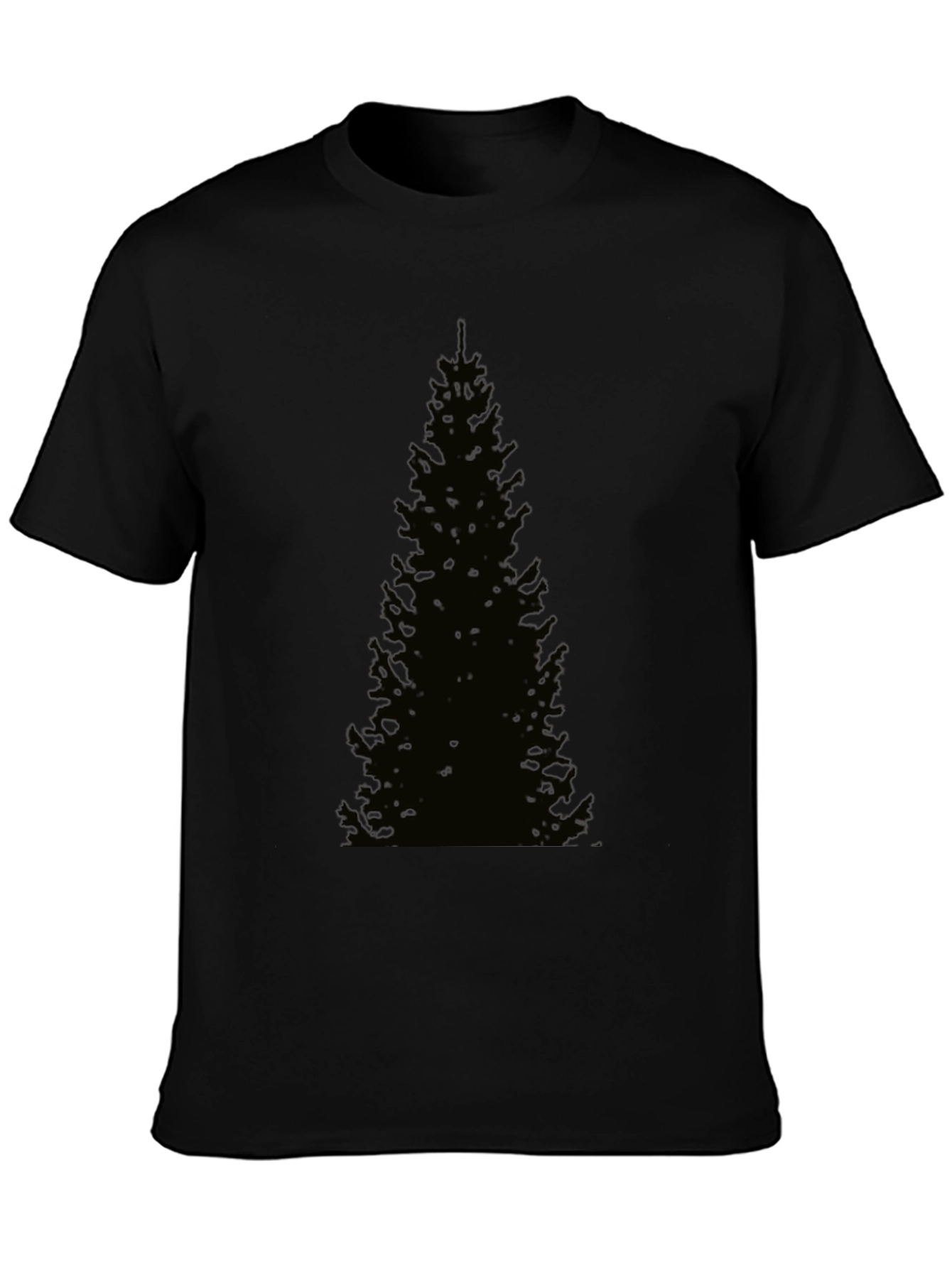Mens Black Christmas Tree Graphic T-Shirt