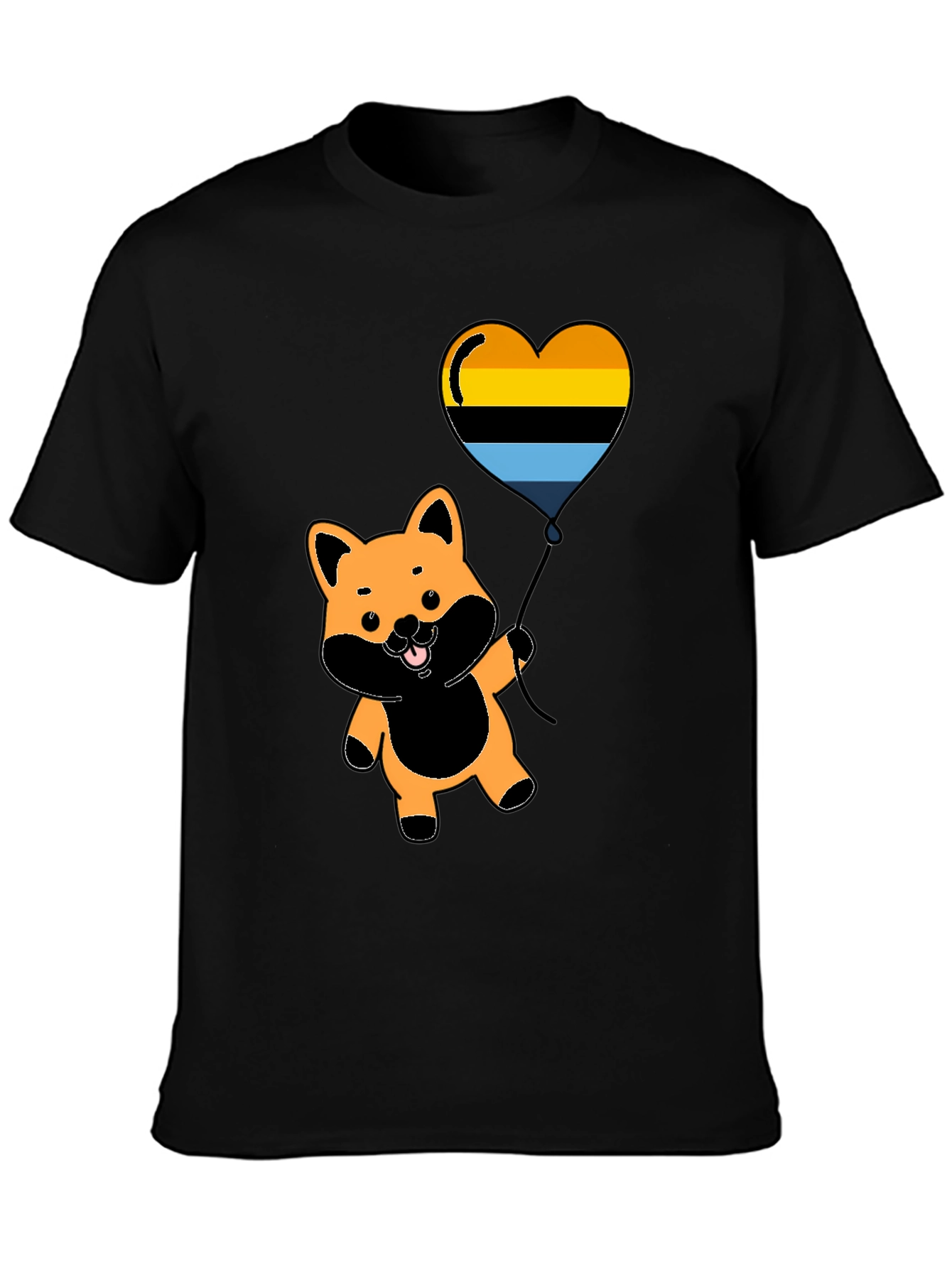 Cute Shiba Inu Heart Balloon Graphic Tee