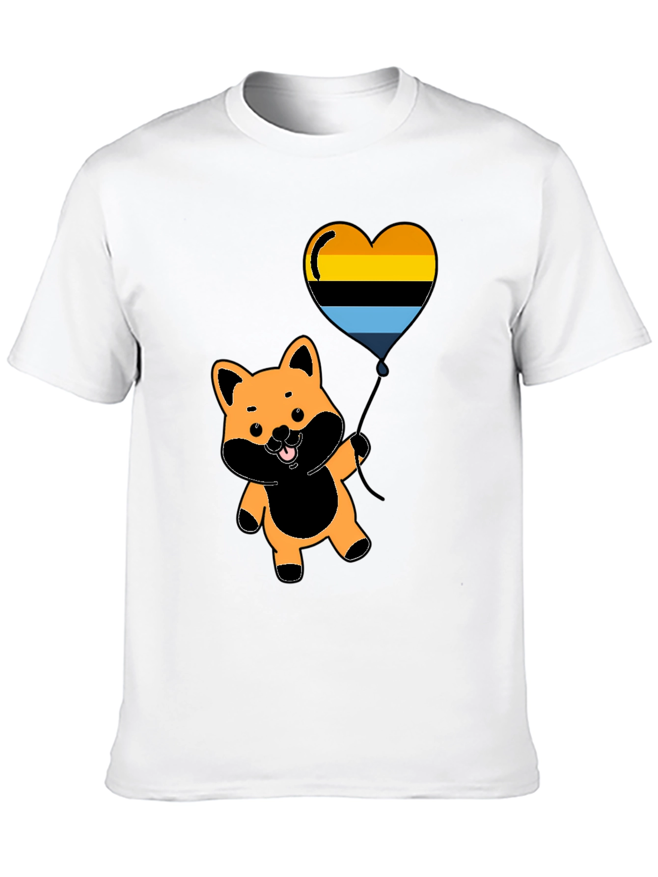 Cute Shiba Inu Heart Balloon Graphic Tee