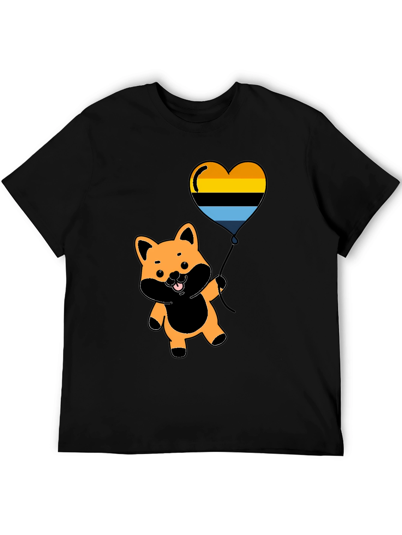 Cute Shiba Inu Heart Balloon Graphic Tee